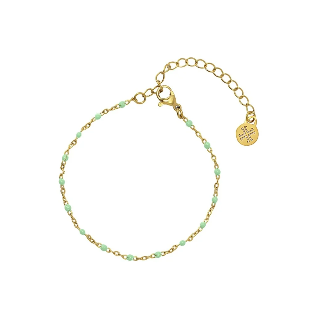 Steel Colour Beaded Chain Bracelet | Anartxy - Image 11