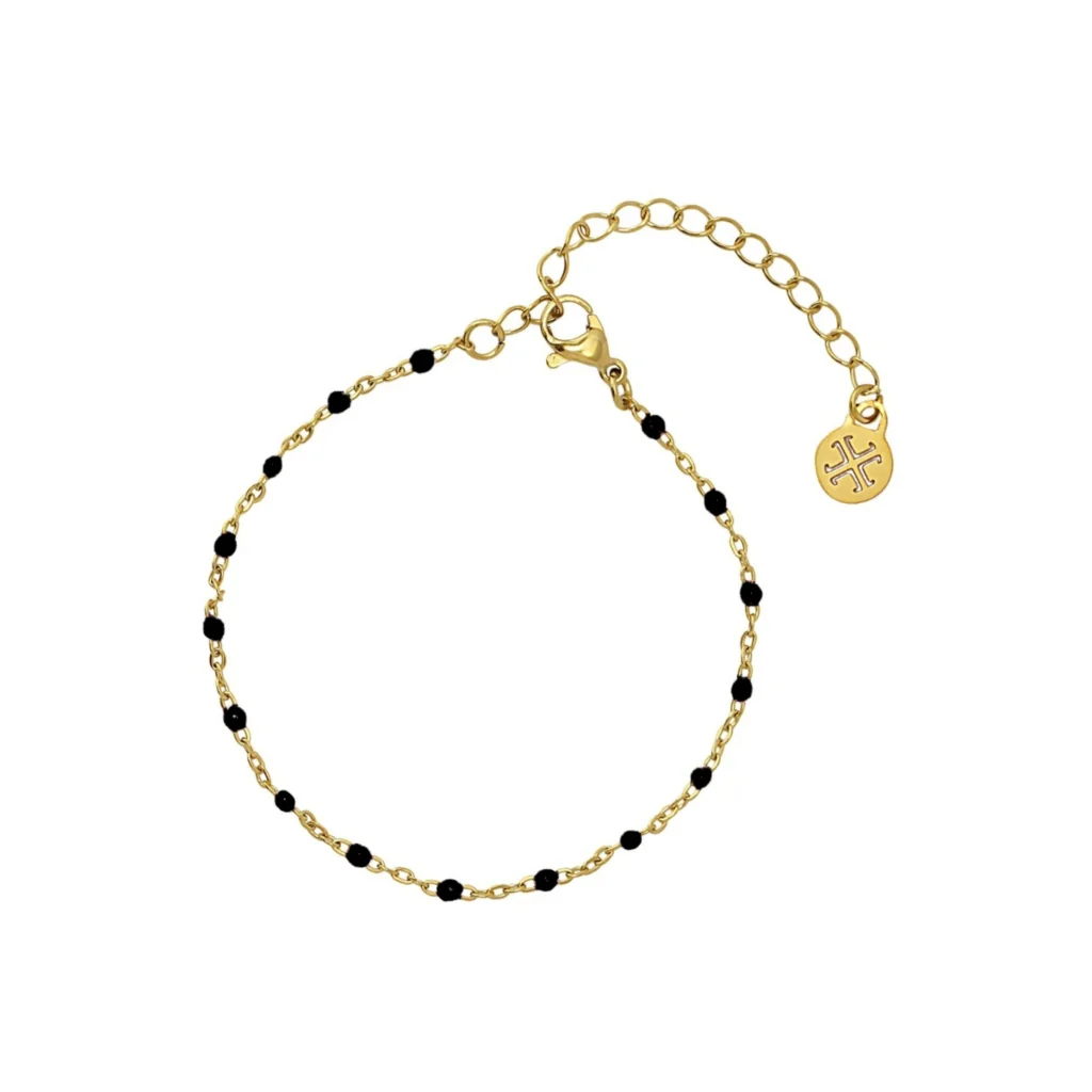 Steel Colour Beaded Chain Bracelet | Anartxy - Image 4