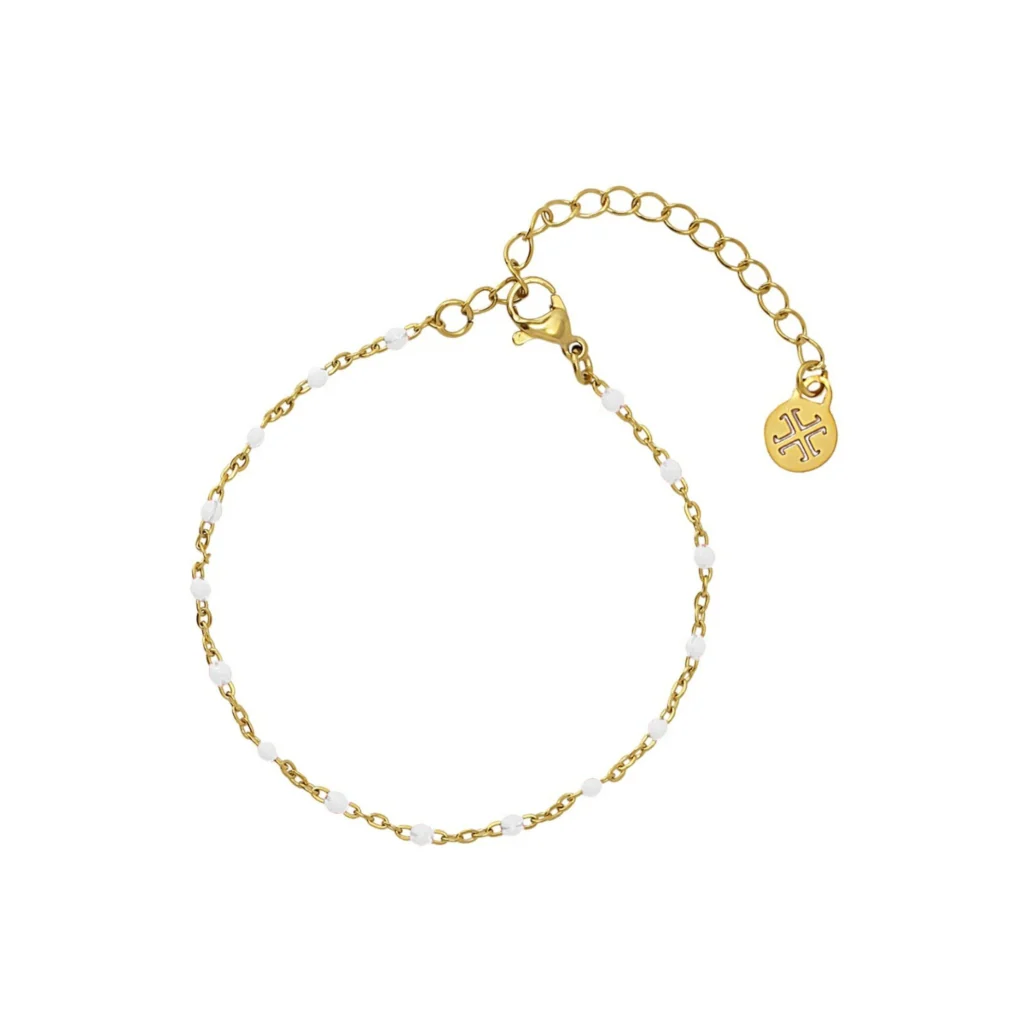 Steel Colour Beaded Chain Bracelet | Anartxy - Image 8