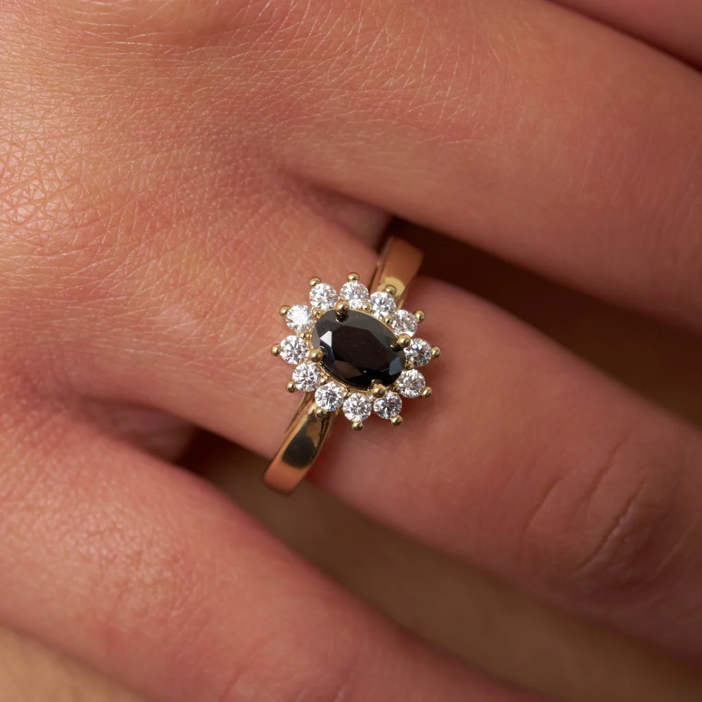 18ct Gold Plated Coloured Stone Cluster Ring | Lorita - Image 10