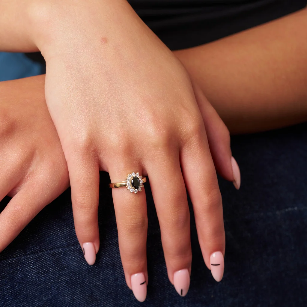 18ct Gold Plated Coloured Stone Cluster Ring | Lorita - Image 11
