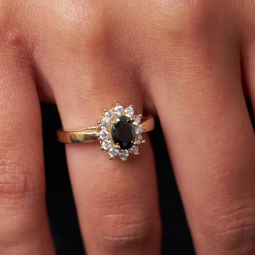 18ct Gold Plated Coloured Stone Cluster Ring | Lorita - Image 12