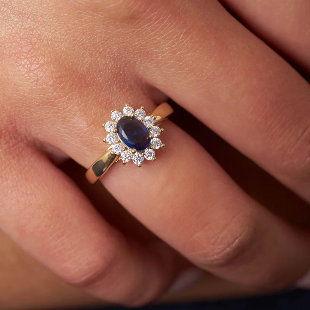 18ct Gold Plated Coloured Stone Cluster Ring | Lorita - Image 3