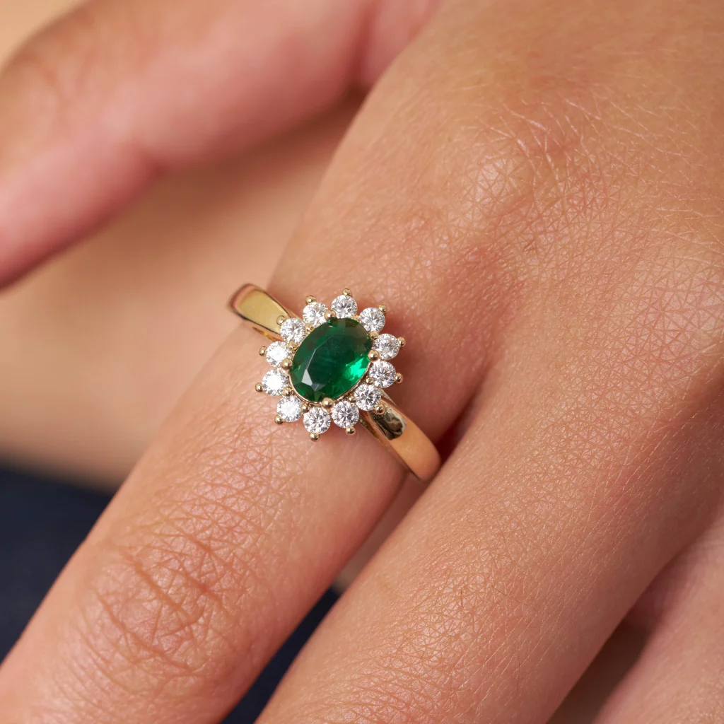 18ct Gold Plated Coloured Stone Cluster Ring | Lorita - Image 7