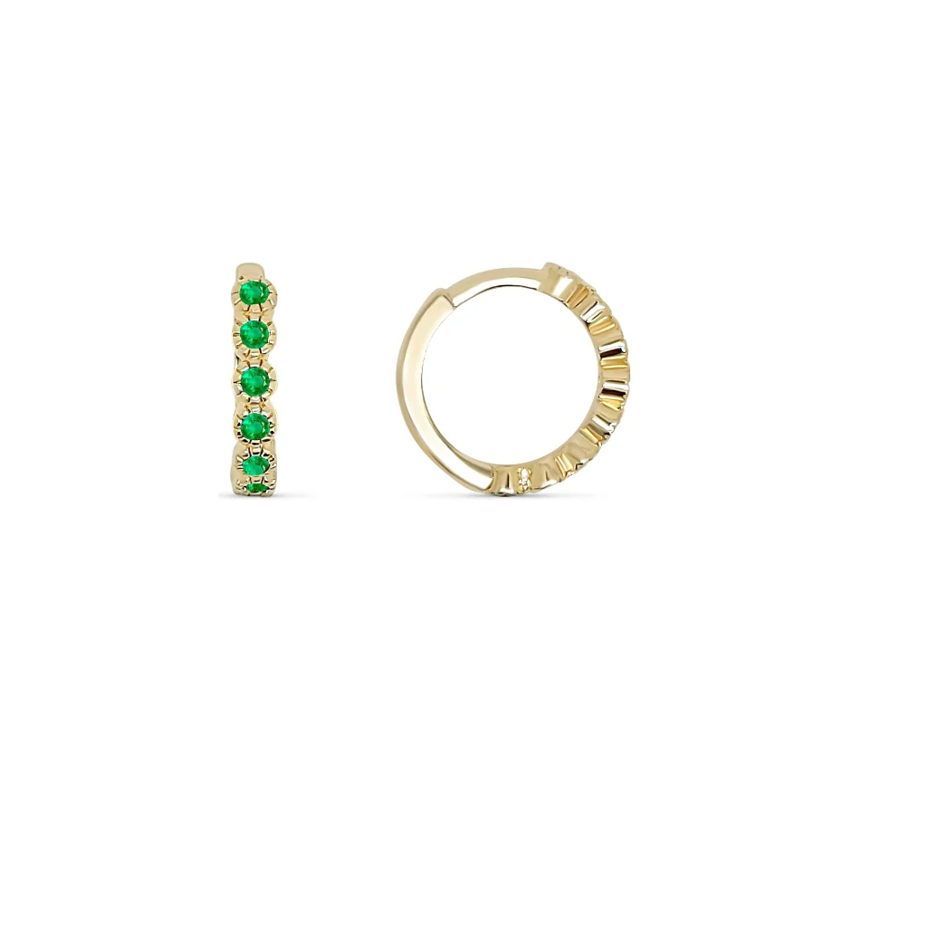 18ct Gold Plated Coloured Stone Huggie Earrings | Croix - Image 11