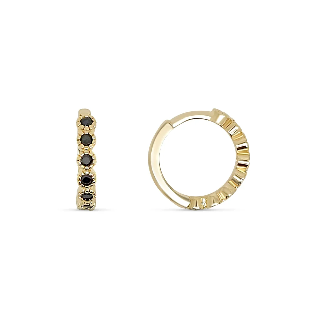 18ct Gold Plated Coloured Stone Huggie Earrings | Croix - Image 14