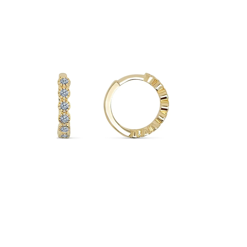 18ct Gold Plated Coloured Stone Huggie Earrings | Croix - Image 17