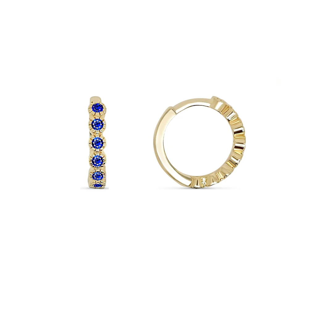 18ct Gold Plated Coloured Stone Huggie Earrings | Croix - Image 5