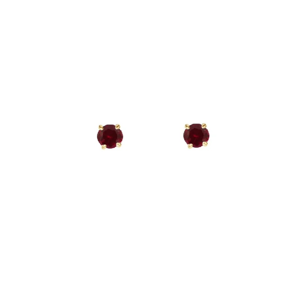 18ct Gold Plated Coloured Stone Stud Earrings | Maude - Image 4