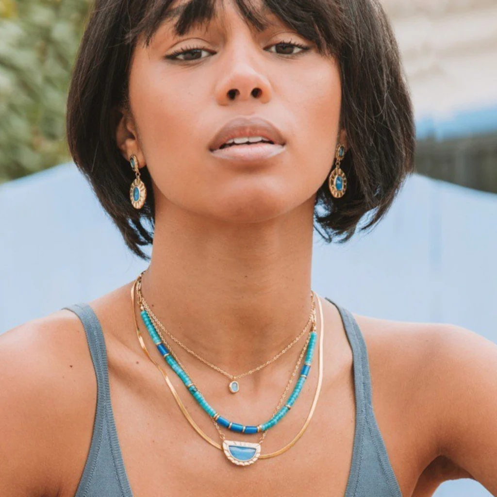 Steel Dainty Herringbone Chain Necklace | Anartxy - Image 4