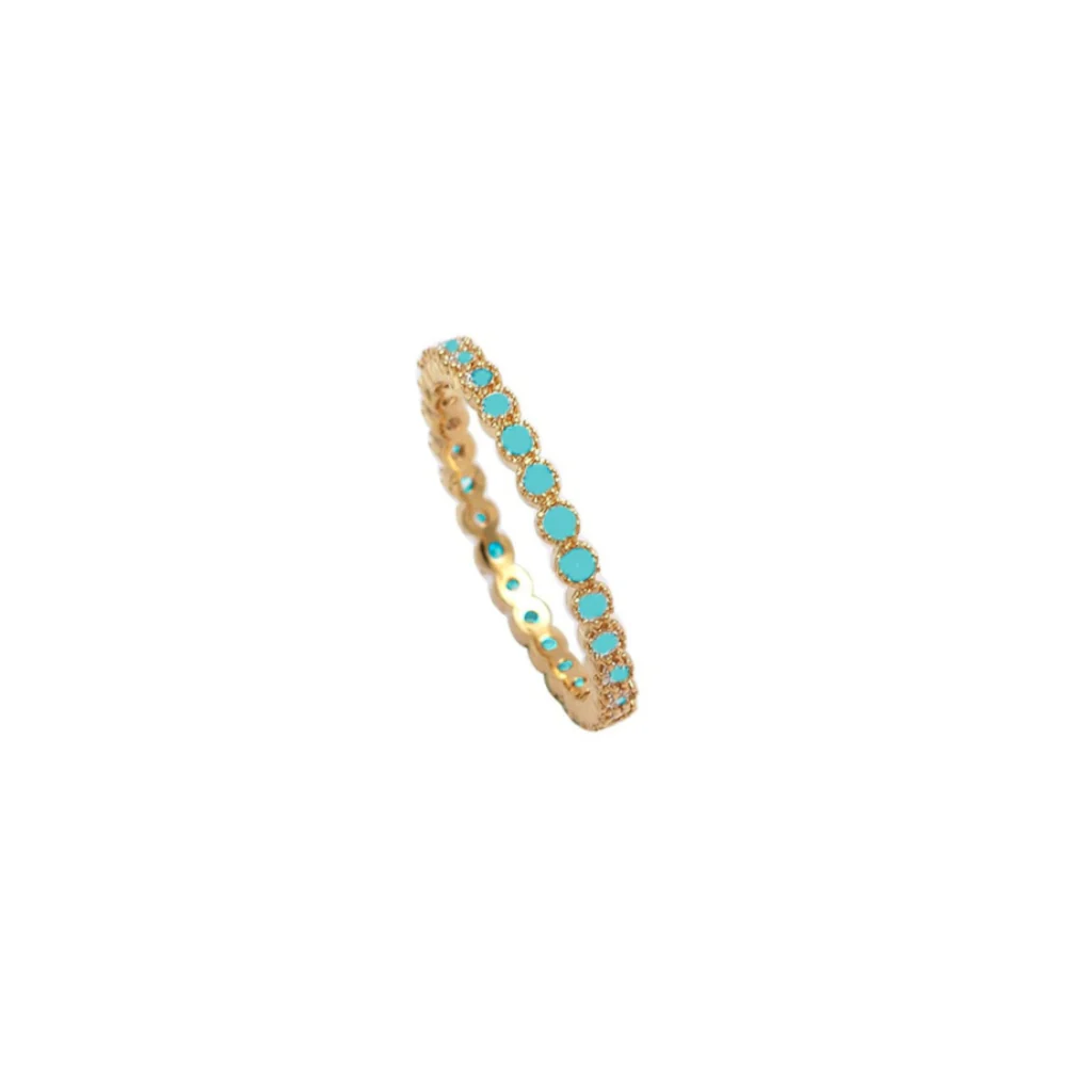 18ct Gold Plated Delicate Eternity Ring | Vermio - Image 4