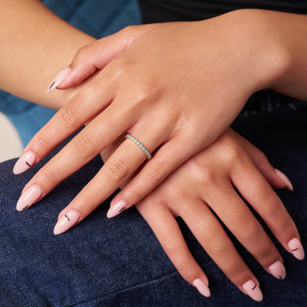 18ct Gold Plated Delicate Eternity Ring | Vermio - Image 5