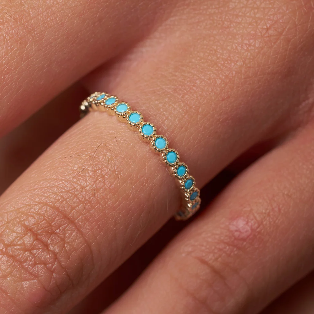 18ct Gold Plated Delicate Eternity Ring | Vermio - Image 6