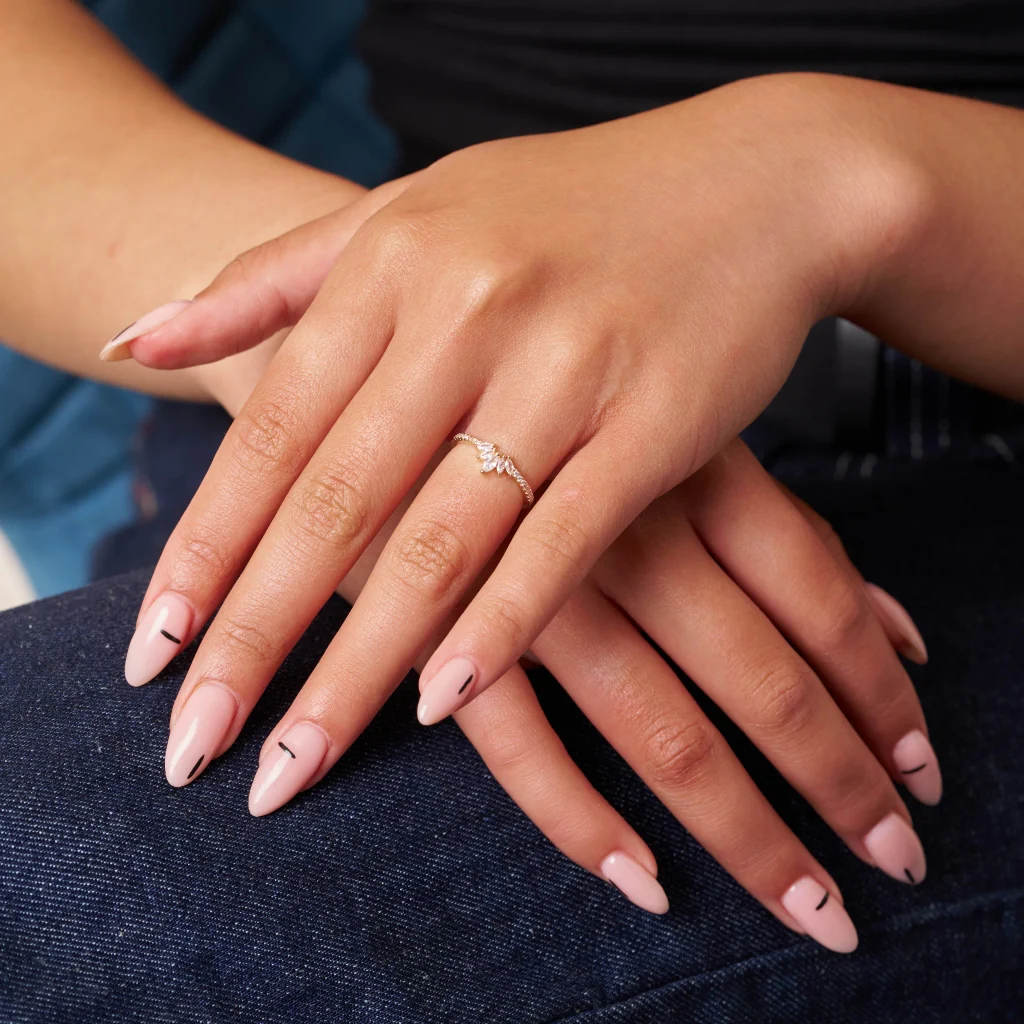 18ct Gold Plated Pointed Marquise Cut Ring | Milni - Image 4