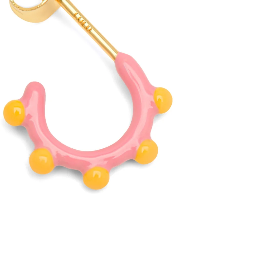 Gold Enamel Colour Single Hoop Earring | Dot | Lulu Copenhagen - Image 10