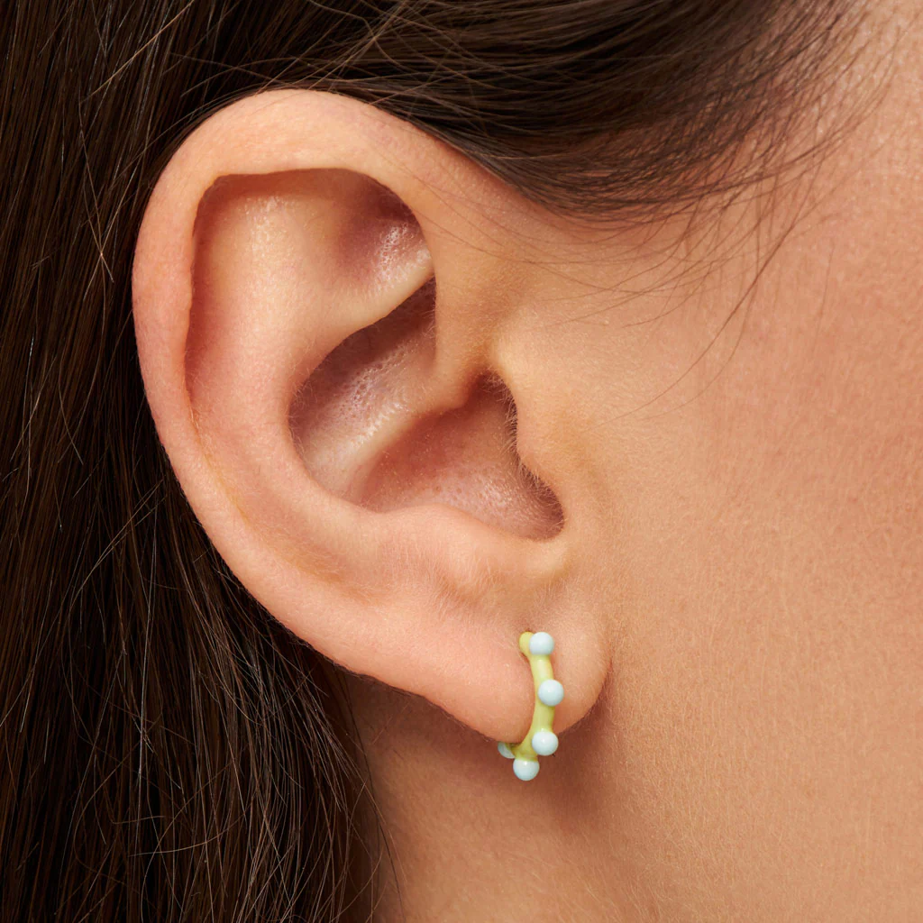 Gold Enamel Colour Single Hoop Earring | Dot | Lulu Copenhagen - Image 2