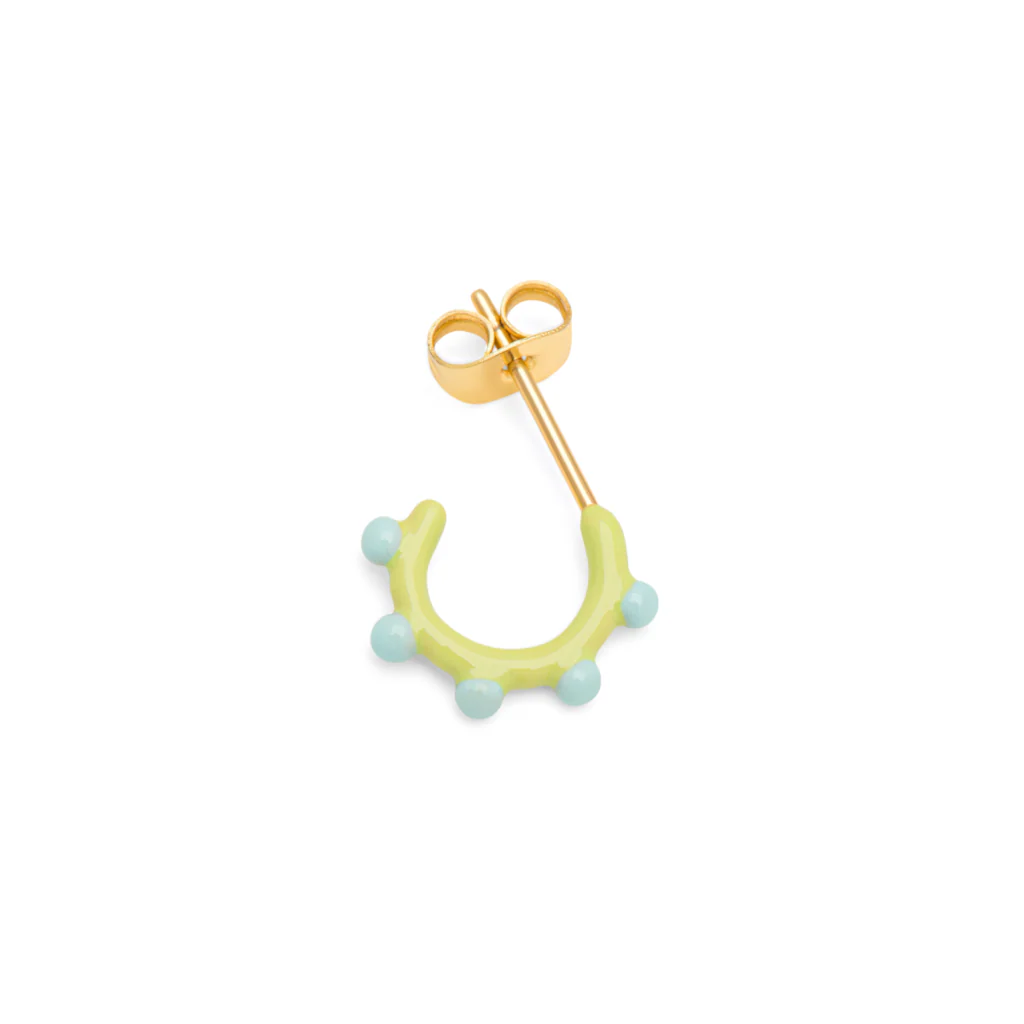 Gold Enamel Colour Single Hoop Earring | Dot | Lulu Copenhagen - Image 3