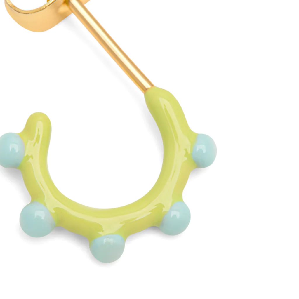 Gold Enamel Colour Single Hoop Earring | Dot | Lulu Copenhagen - Image 5