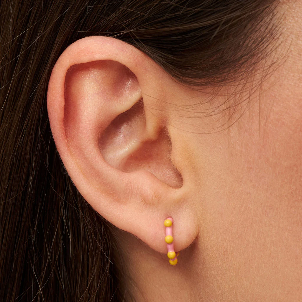 Gold Enamel Colour Single Hoop Earring | Dot | Lulu Copenhagen - Image 7