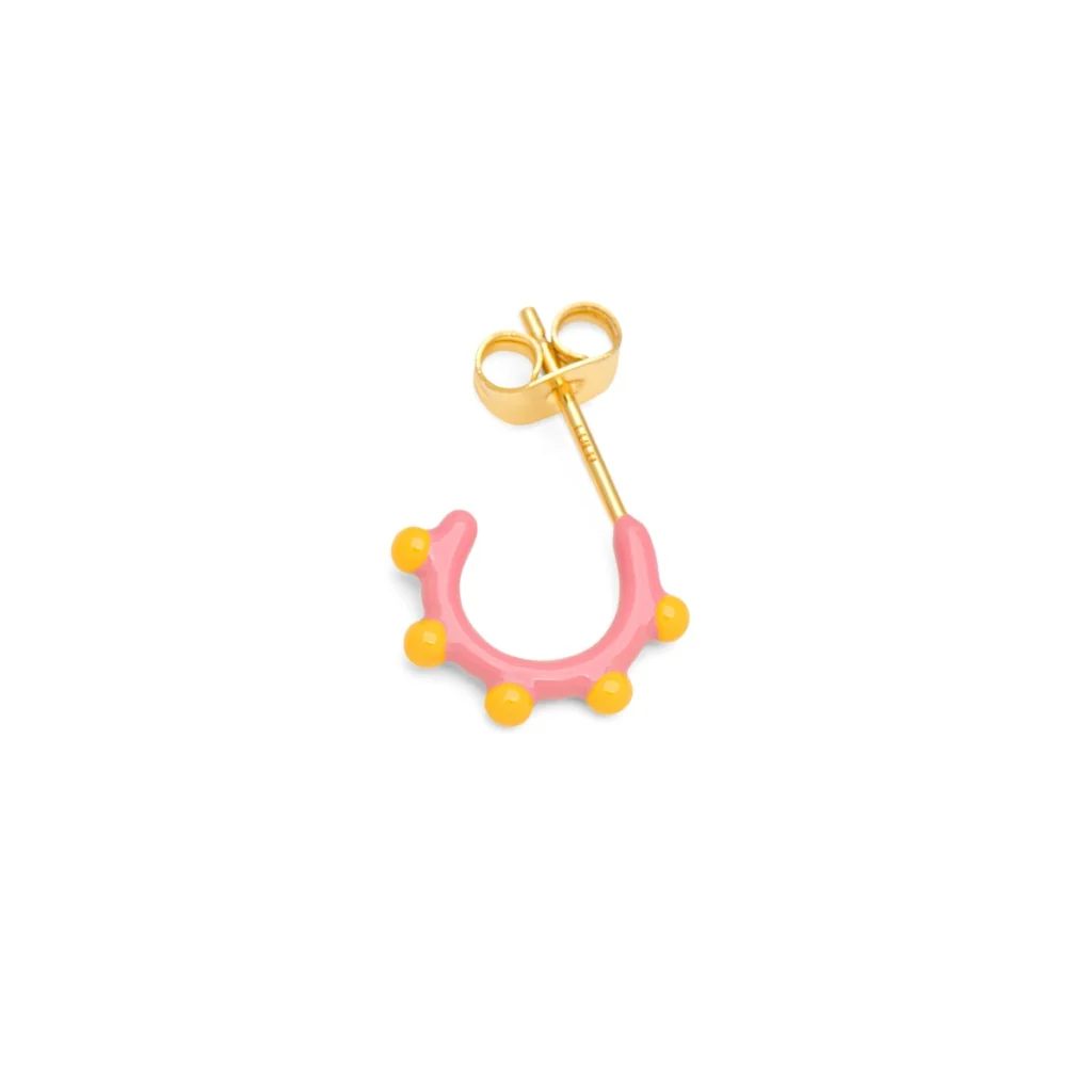 Gold Enamel Colour Single Hoop Earring | Dot | Lulu Copenhagen - Image 8