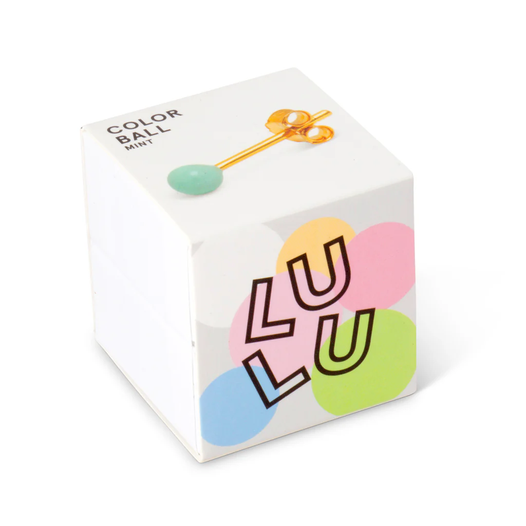 Gold Enamel Coloured Ball Single Stud Earring | Lulu Copenhagen - Image 12