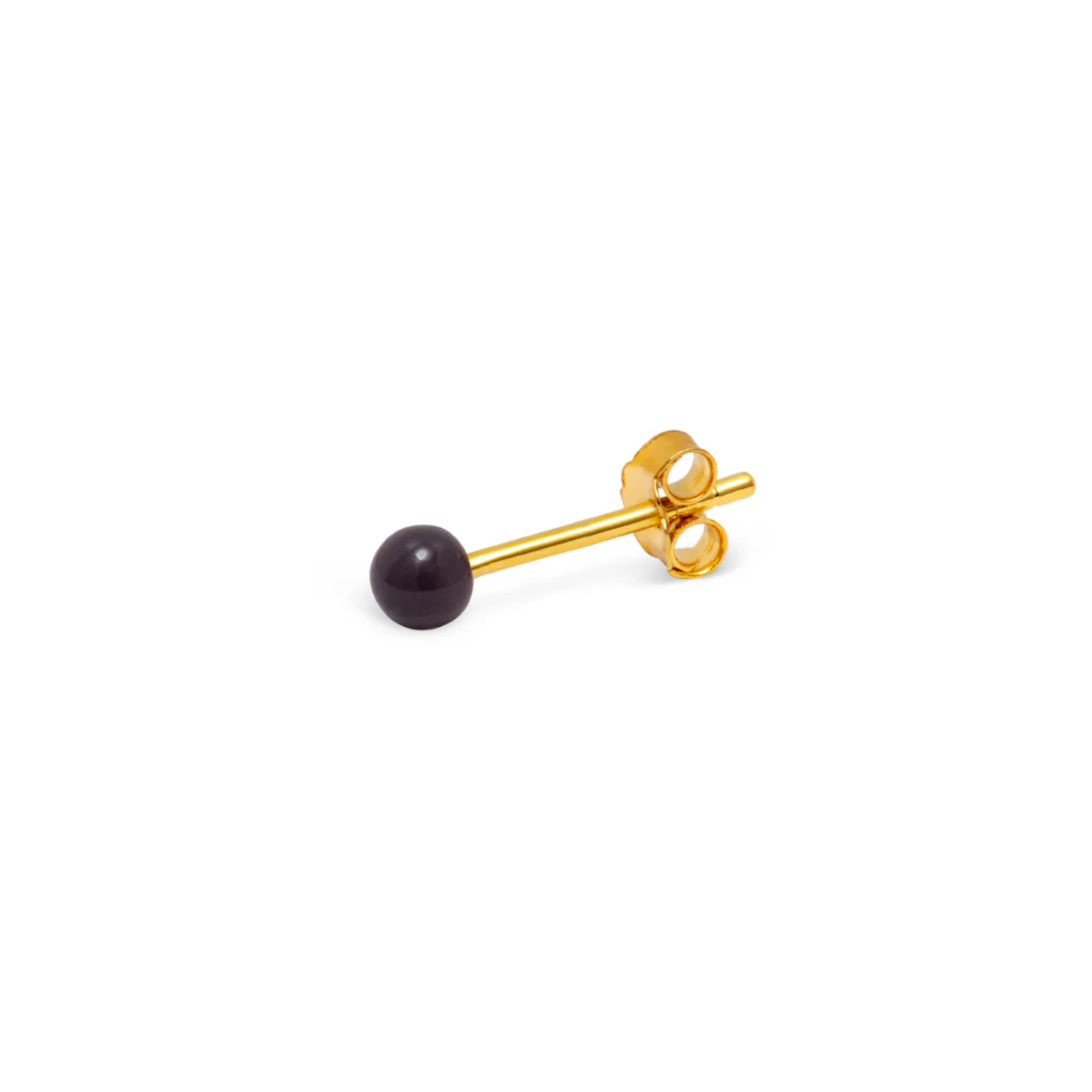 Gold Enamel Coloured Ball Single Stud Earring | Lulu Copenhagen - Image 13