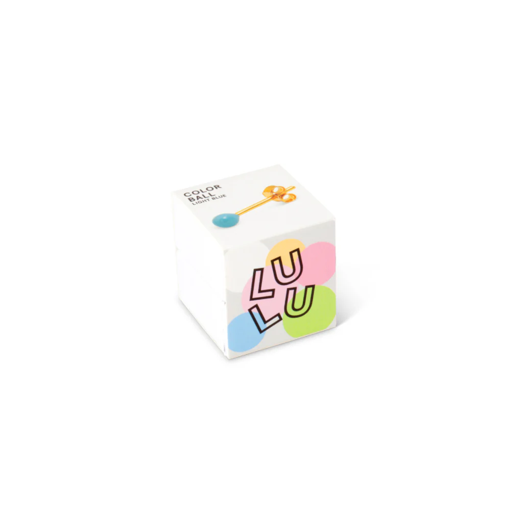 Gold Enamel Coloured Ball Single Stud Earring | Lulu Copenhagen - Image 4