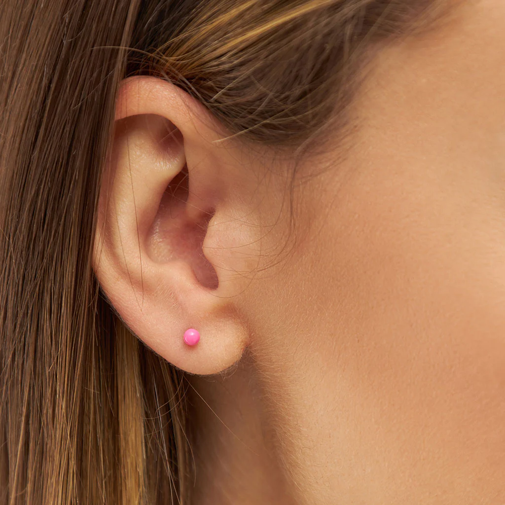 Gold Enamel Coloured Ball Single Stud Earring | Lulu Copenhagen - Image 6