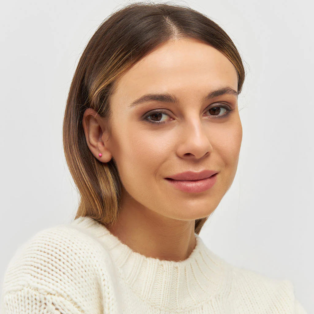 Gold Enamel Coloured Ball Single Stud Earring | Lulu Copenhagen - Image 7