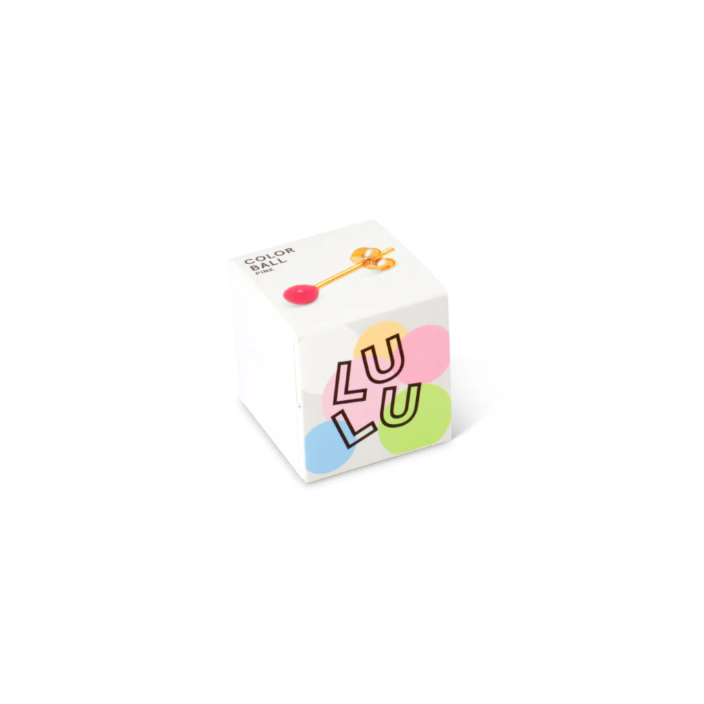 Gold Enamel Coloured Ball Single Stud Earring | Lulu Copenhagen - Image 8