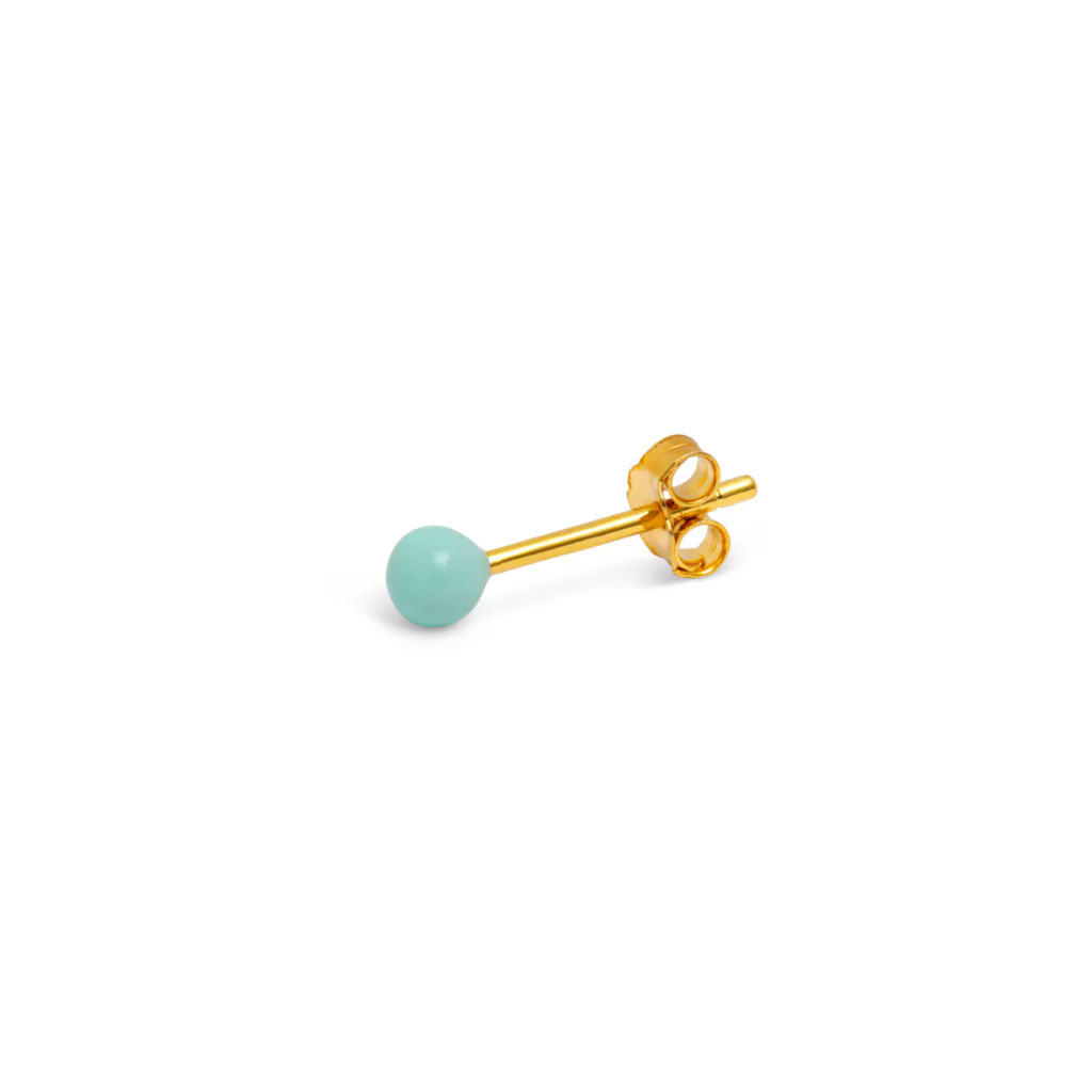 Gold Enamel Coloured Ball Single Stud Earring | Lulu Copenhagen - Image 9