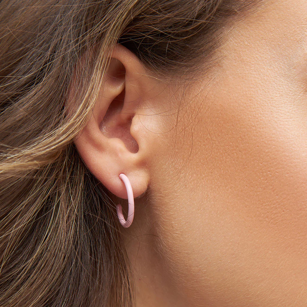 Gold Enamel Coloured Hoop Earrings | Lulu Copenhagen - Image 11