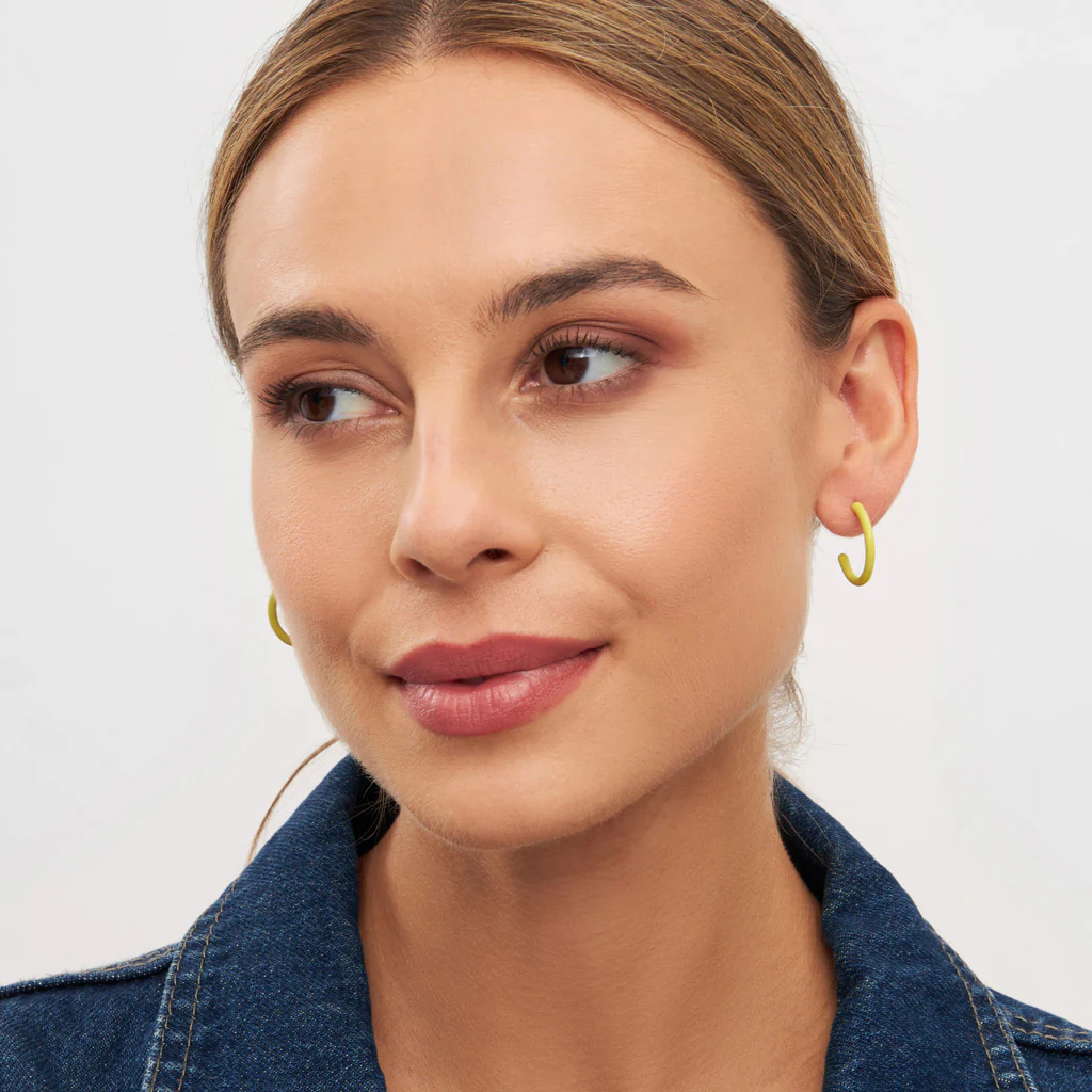 Gold Enamel Coloured Hoop Earrings | Lulu Copenhagen - Image 15