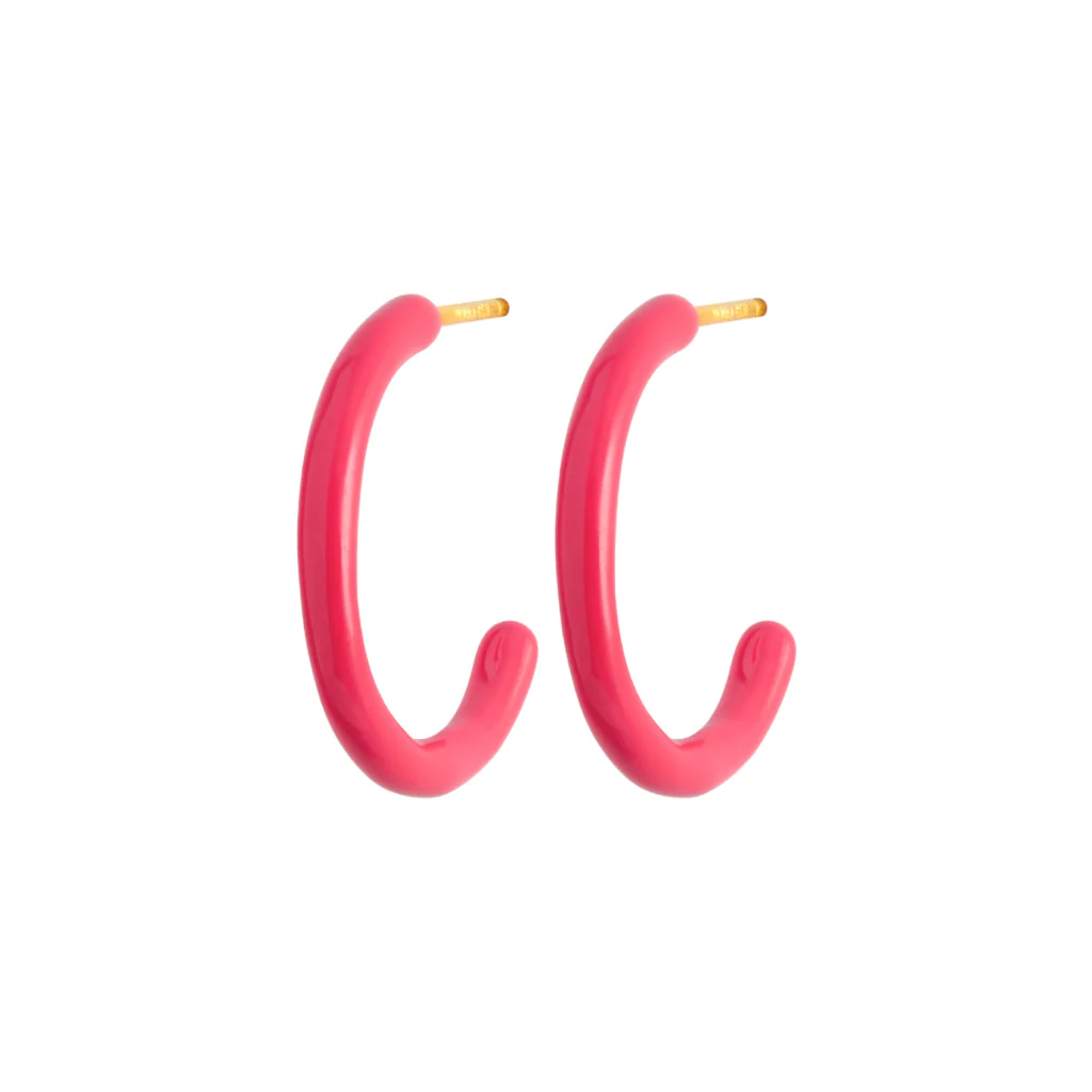 Gold Enamel Coloured Hoop Earrings | Lulu Copenhagen - Image 19