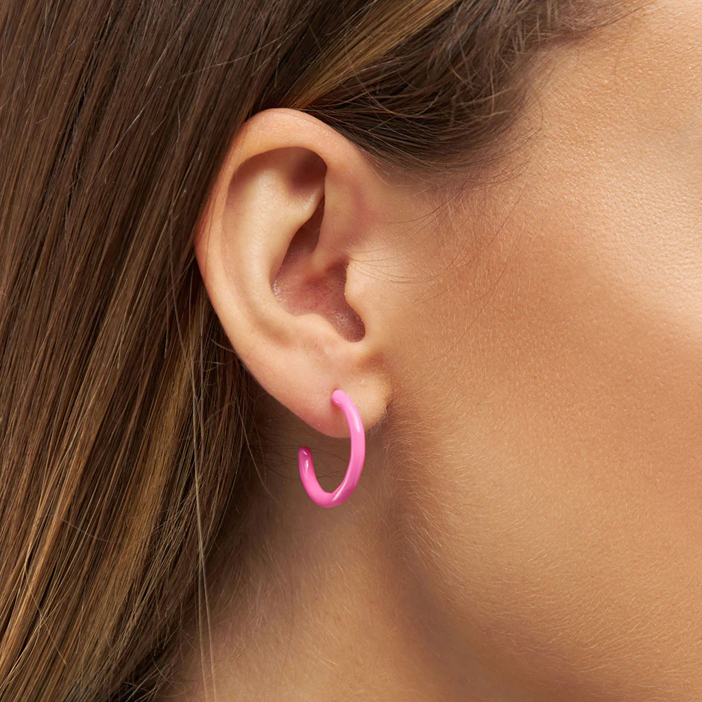 Gold Enamel Coloured Hoop Earrings | Lulu Copenhagen - Image 20