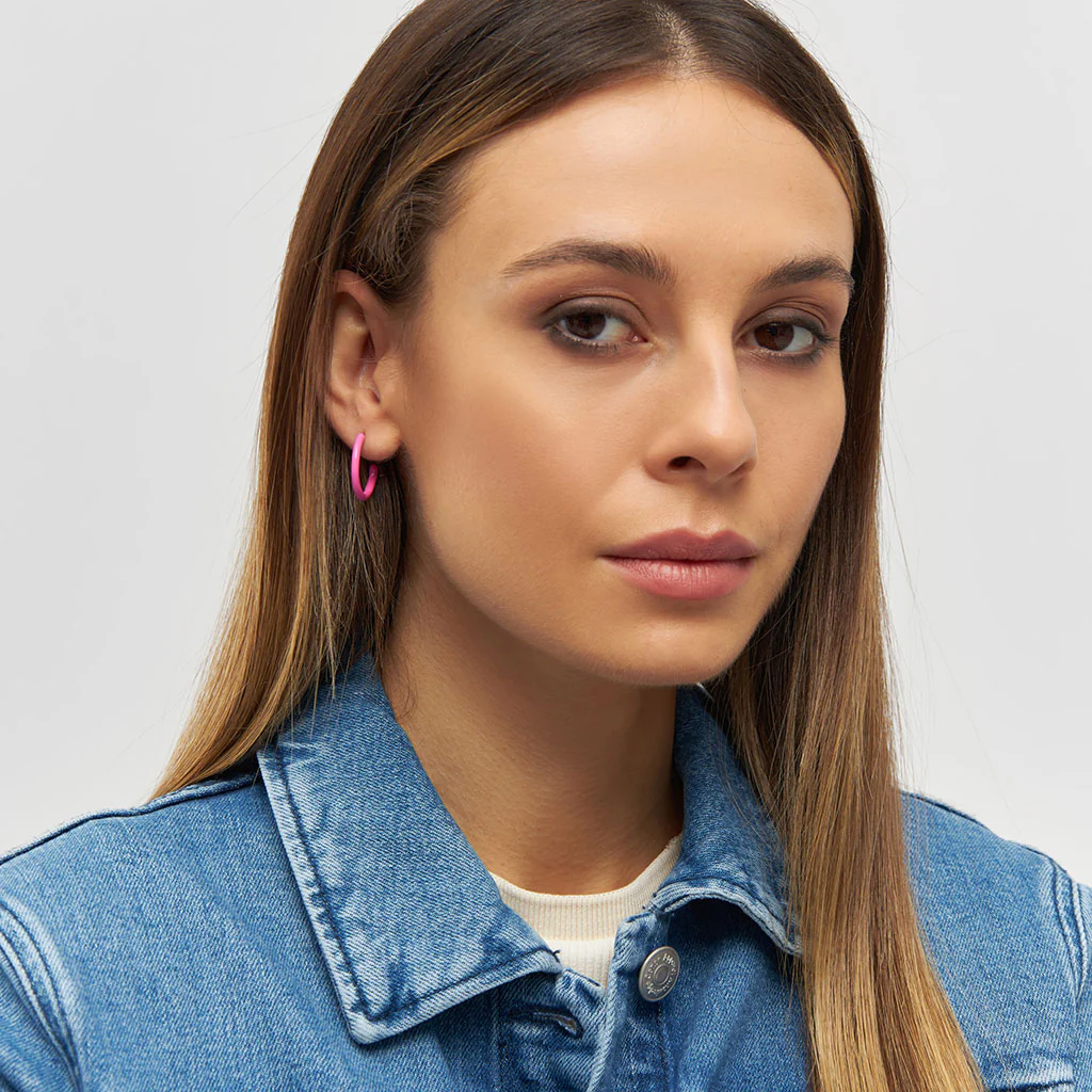 Gold Enamel Coloured Hoop Earrings | Lulu Copenhagen - Image 21