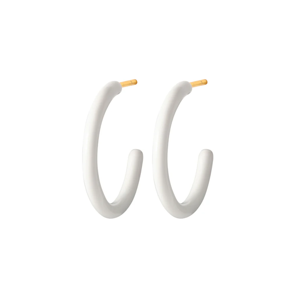 Gold Enamel Coloured Hoop Earrings | Lulu Copenhagen - Image 25