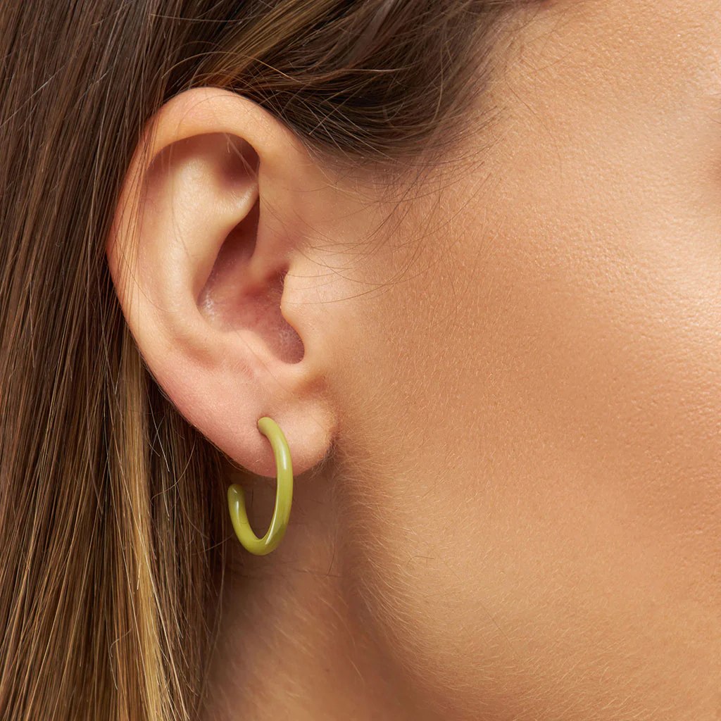 Gold Enamel Coloured Hoop Earrings | Lulu Copenhagen - Image 29