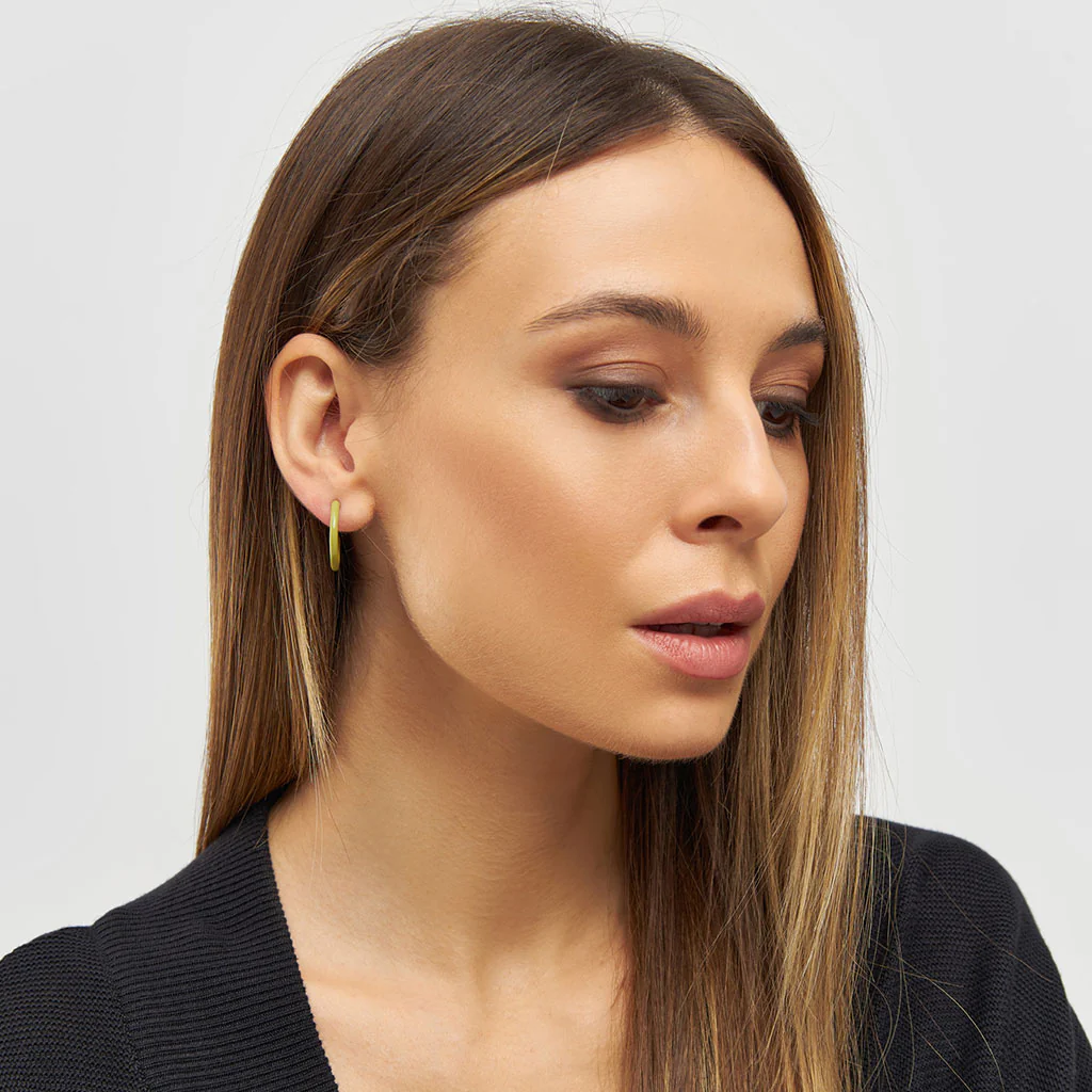 Gold Enamel Coloured Hoop Earrings | Lulu Copenhagen - Image 30