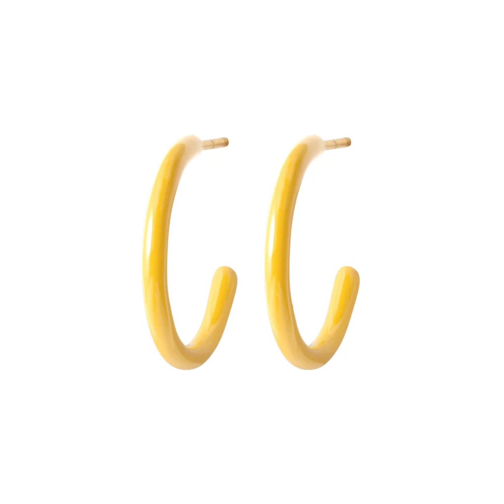 Gold Enamel Coloured Hoop Earrings | Lulu Copenhagen - Image 31