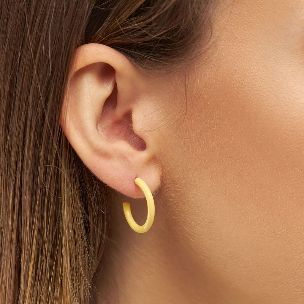 Gold Enamel Coloured Hoop Earrings | Lulu Copenhagen - Image 32