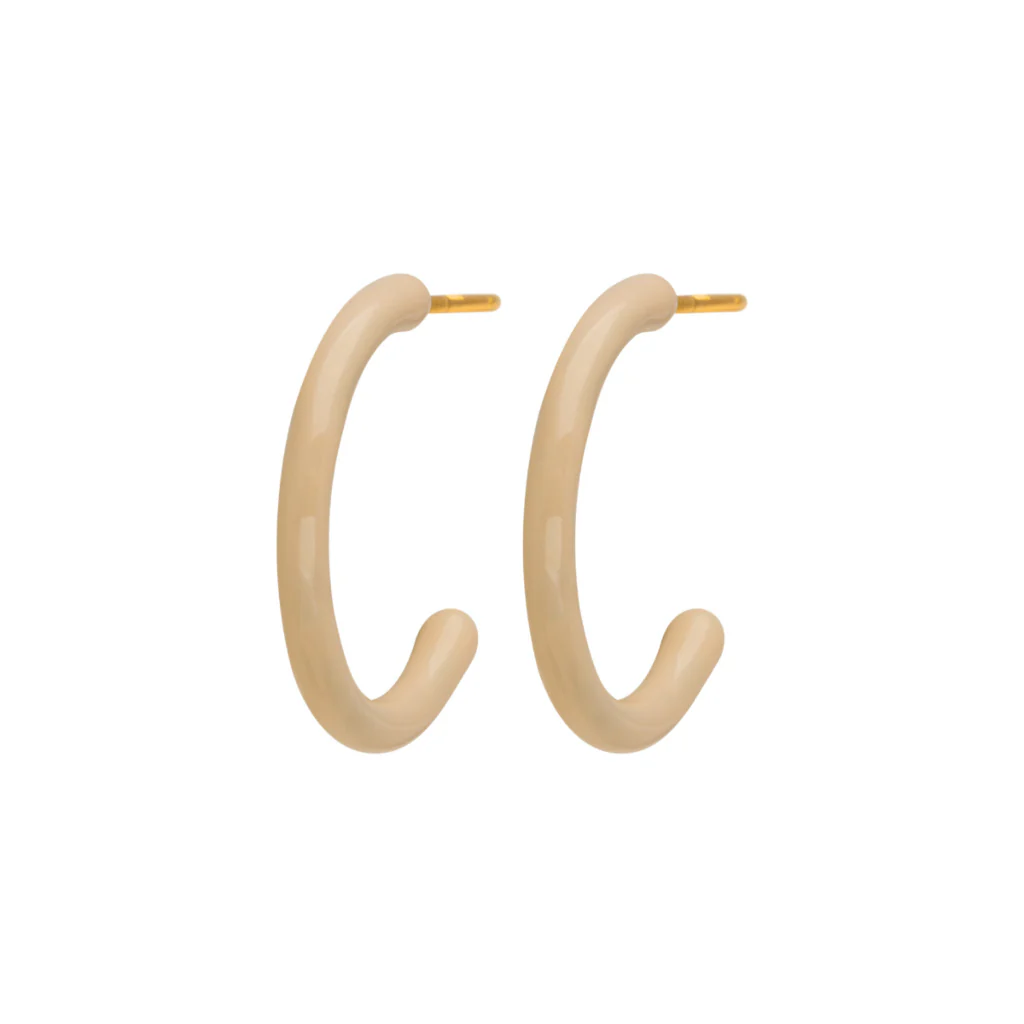 Gold Enamel Coloured Hoop Earrings | Lulu Copenhagen - Image 4