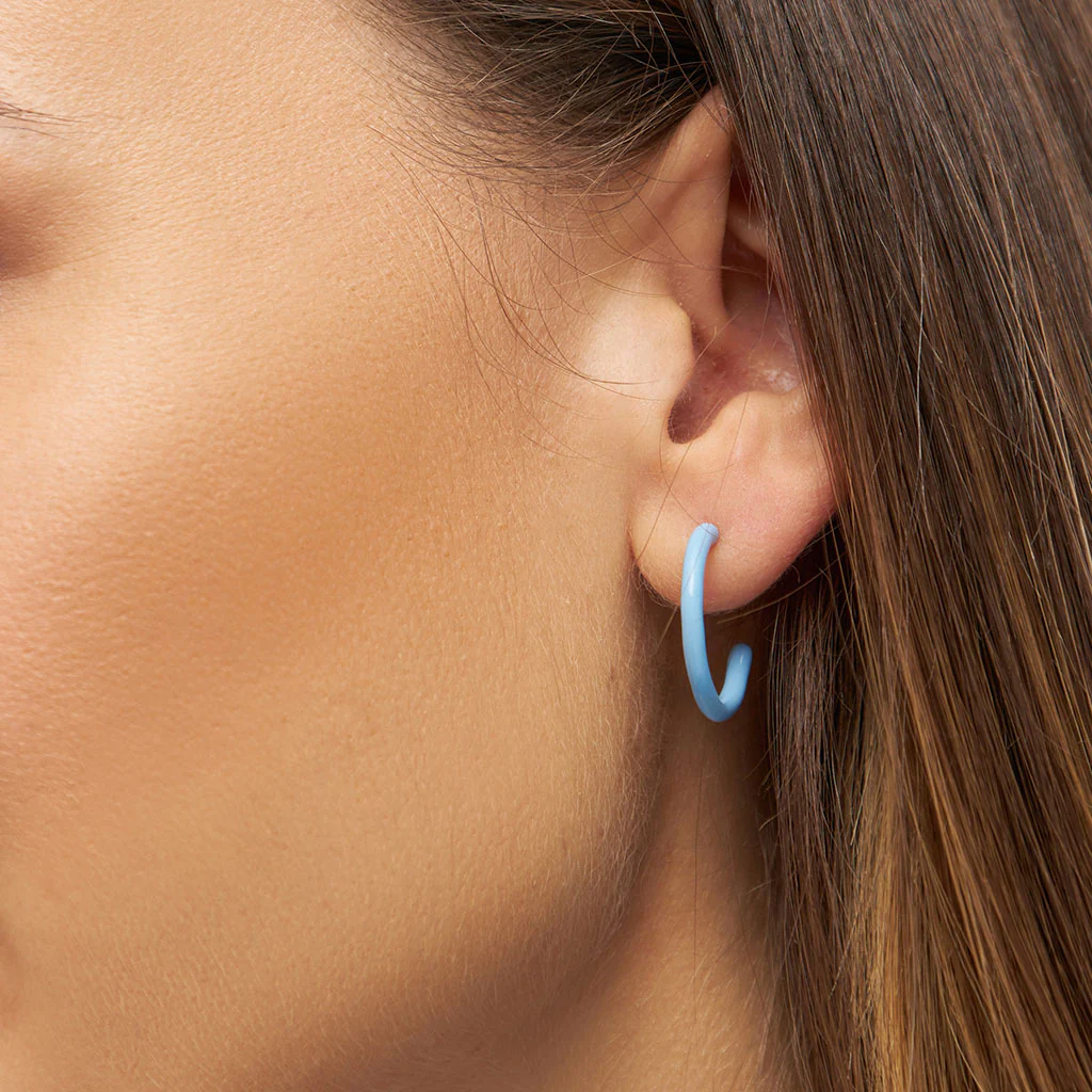 Gold Enamel Coloured Hoop Earrings | Lulu Copenhagen - Image 8
