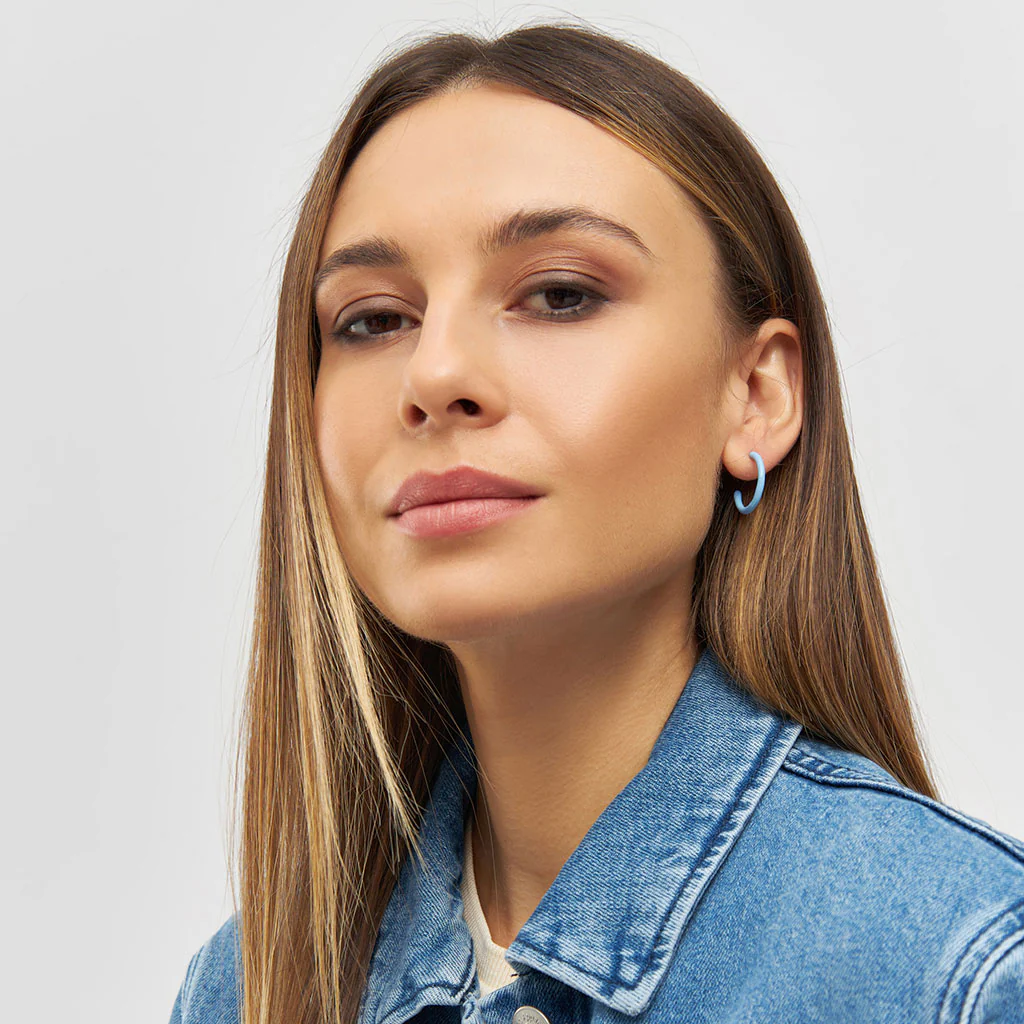 Gold Enamel Coloured Hoop Earrings | Lulu Copenhagen - Image 9