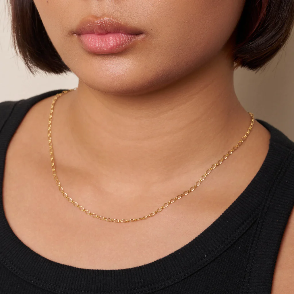 18ct Gold Plated Figaro Chain Necklace | Larino - Image 3