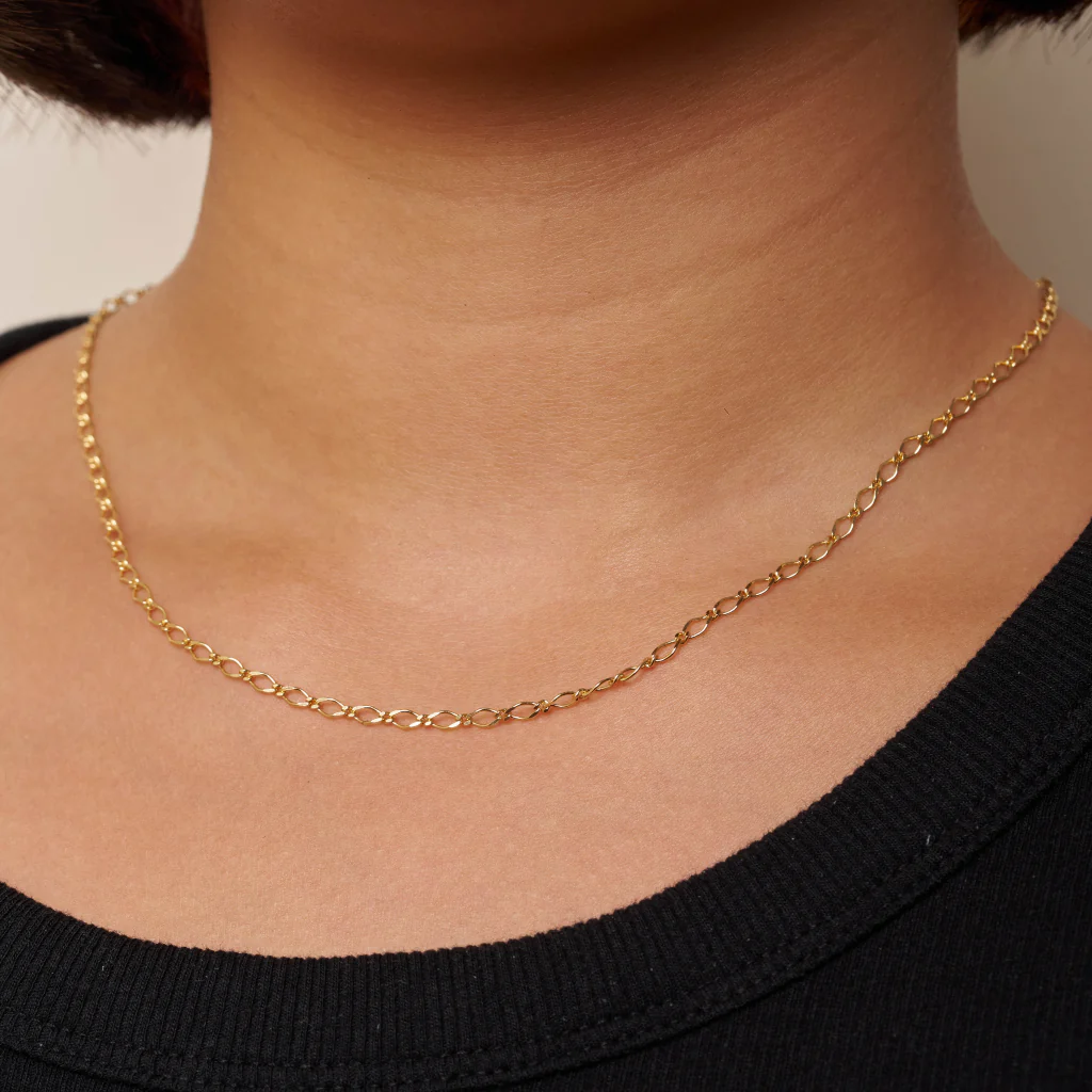 18ct Gold Plated Figaro Chain Necklace | Larino - Image 4