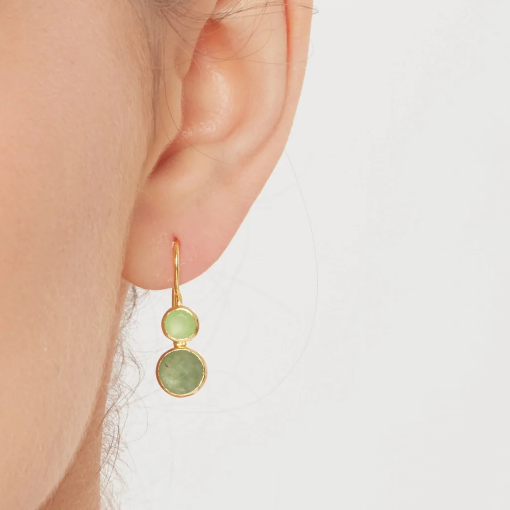 Gold Gemstone Drop Earrings | Delphine | Noyre - Image 13