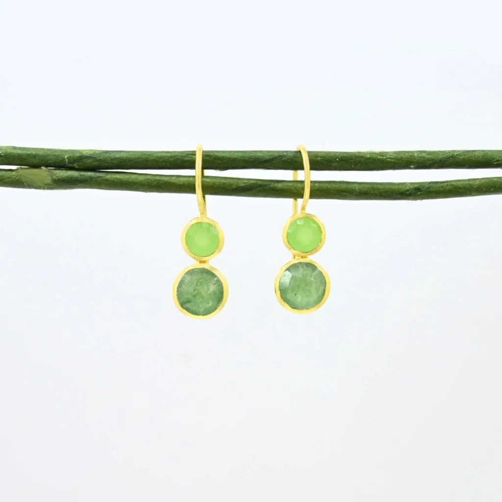 Gold Gemstone Drop Earrings | Delphine | Noyre - Image 16