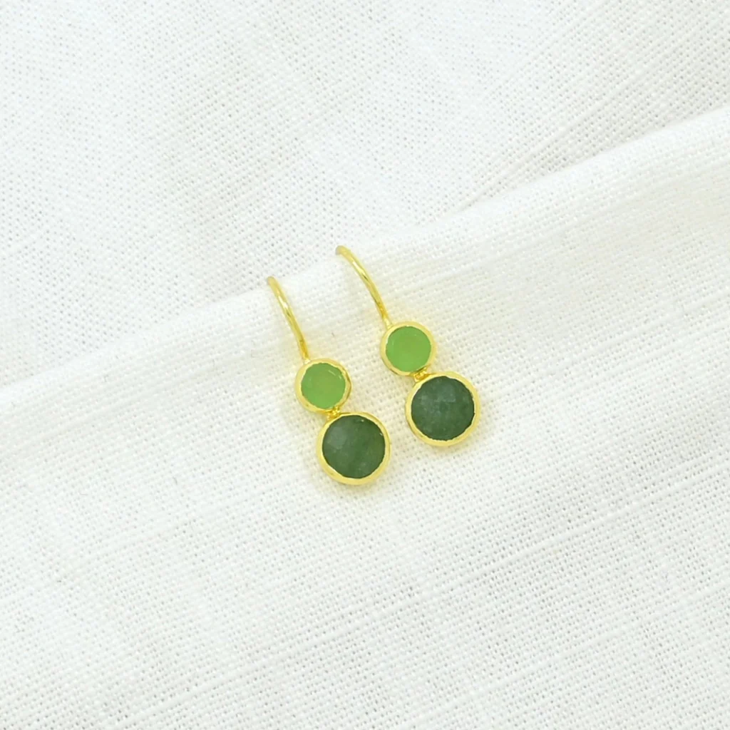 Gold Gemstone Drop Earrings | Delphine | Noyre - Image 17