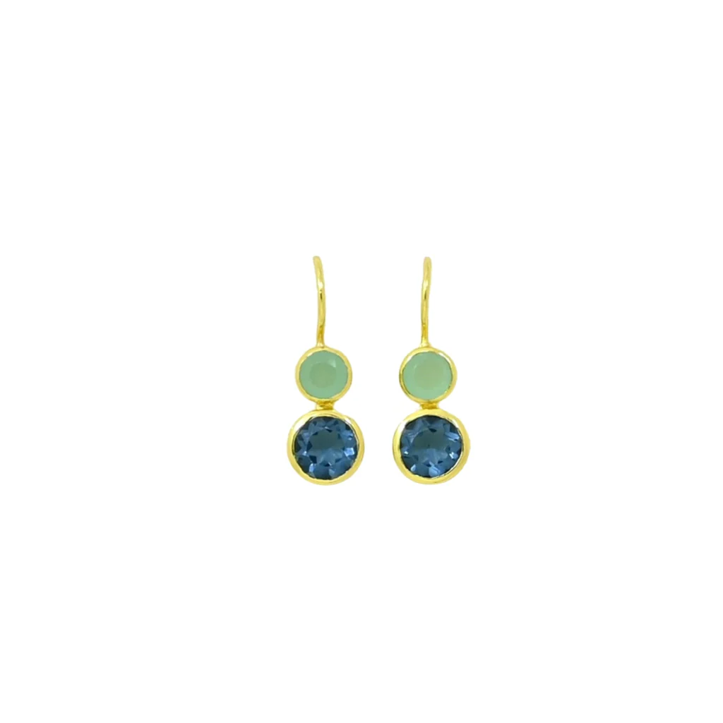 Gold Gemstone Drop Earrings | Delphine | Noyre - Image 19